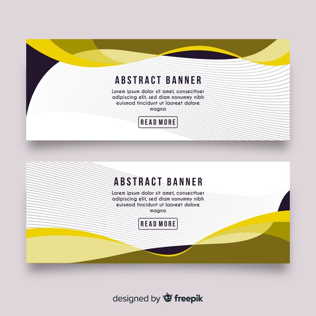 Abstract wave banners