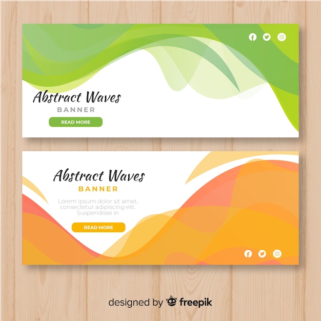 Abstract wave banners