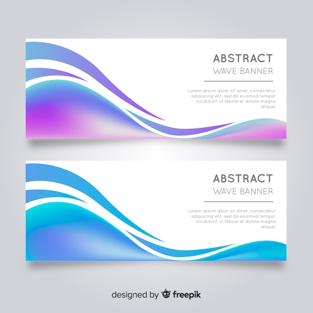 Abstract wave banners