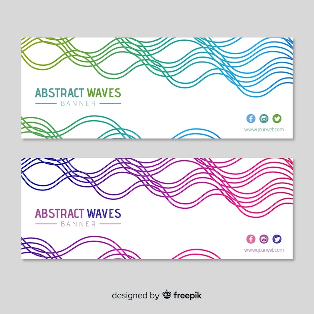 Free Vector abstract wave banners