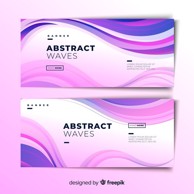 Abstract wave banners