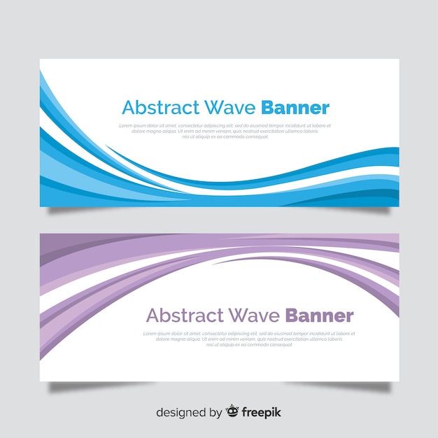 Abstract wave banners