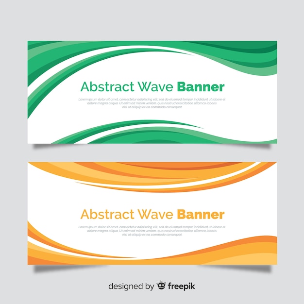 Abstract wave banners