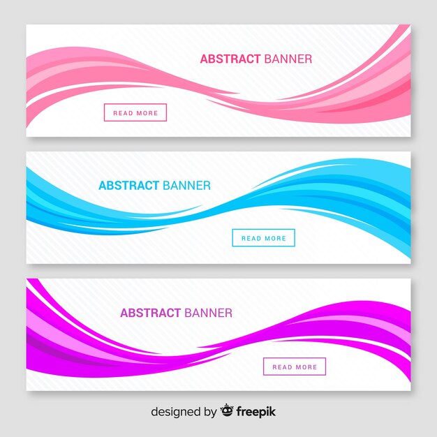 Abstract wave banners