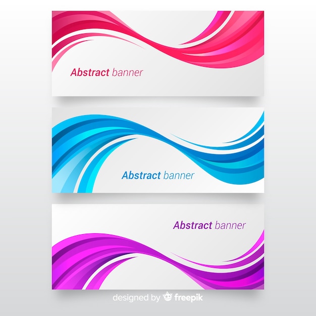 Abstract wave banners