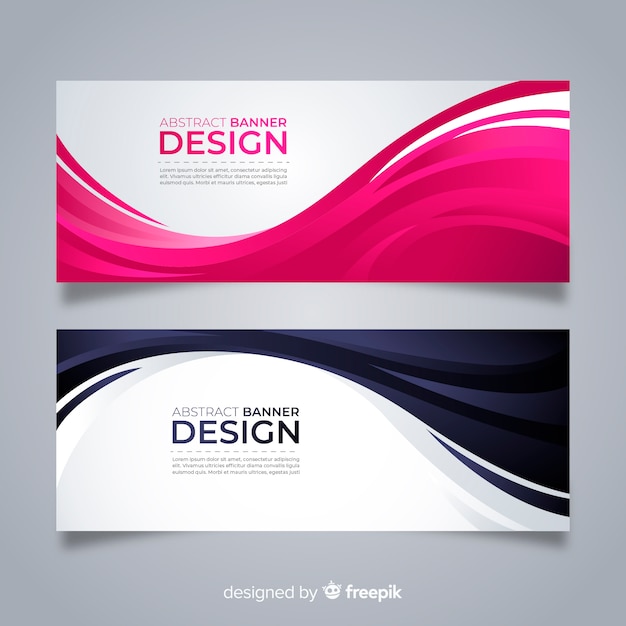 Abstract wave banners