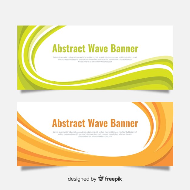 Abstract wave banners