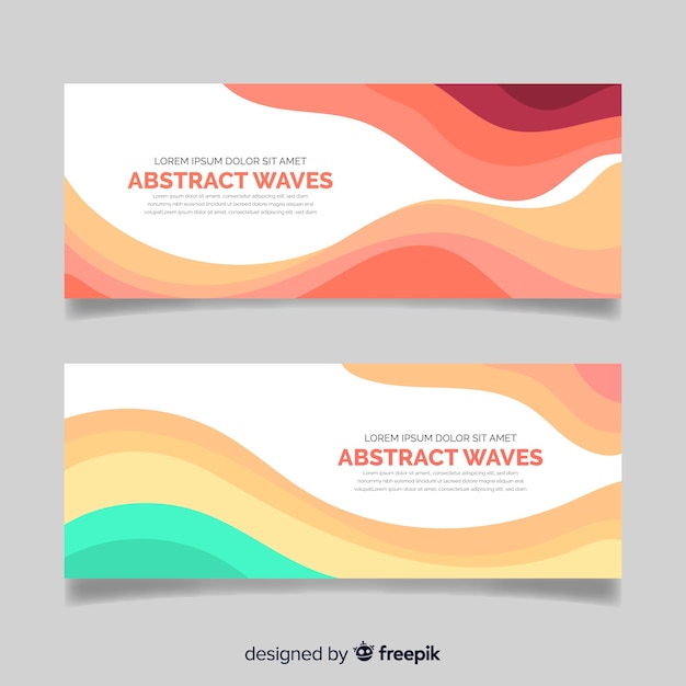 Abstract wave banners