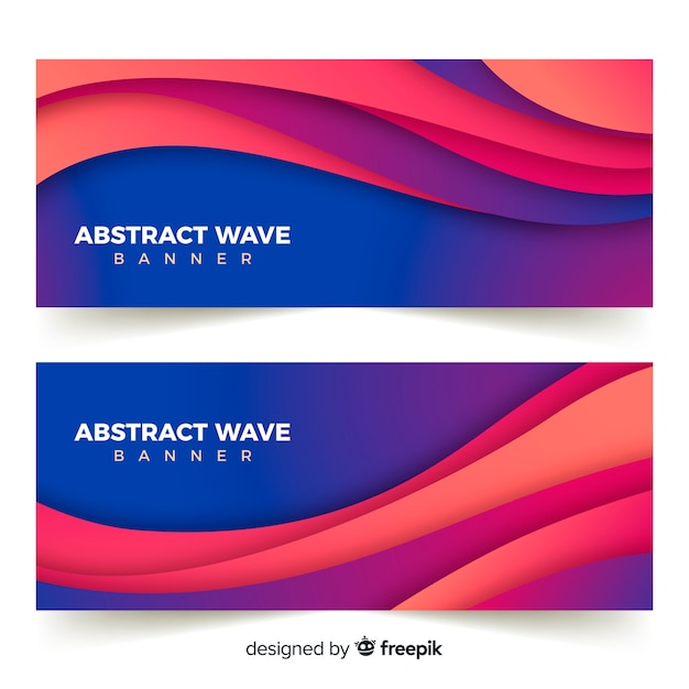 Abstract wave banners