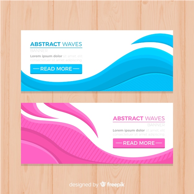 Abstract wave banners