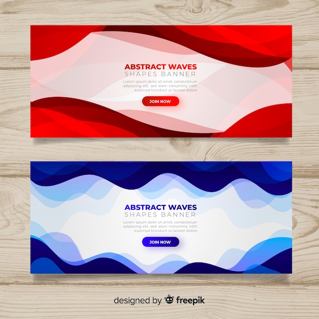 Abstract wave banners