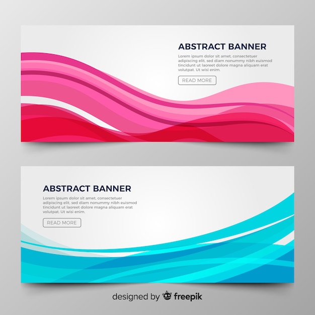 Abstract wave banners