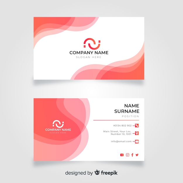 Abstract wave business card template