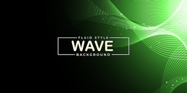 Abstract Wave Effect Black Green Background Multipurpose Design Banner