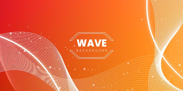 Abstract Wave Effect Red Orange Background Multipurpose Design Banner