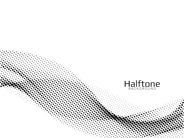 Abstract wave style halftone background vector