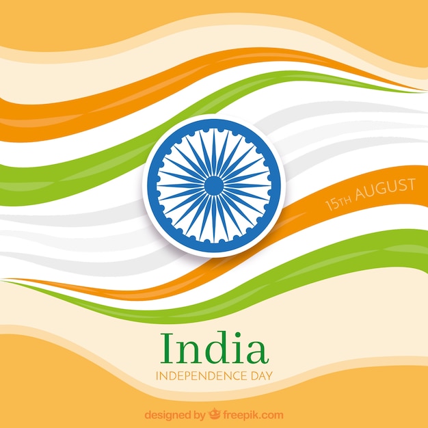 Abstract waves background of india independence