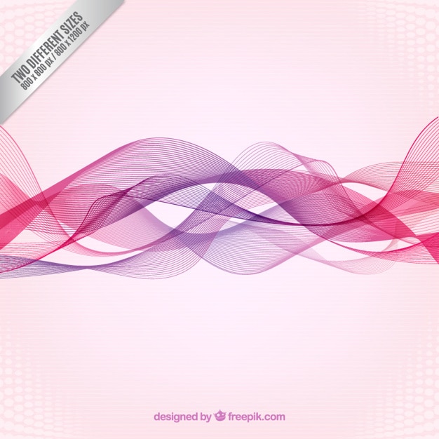 Free Vector abstract waves background in pink and purple tones