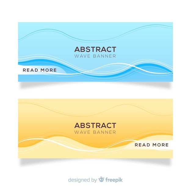 Abstract waves banner set