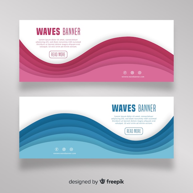 Abstract waves banners