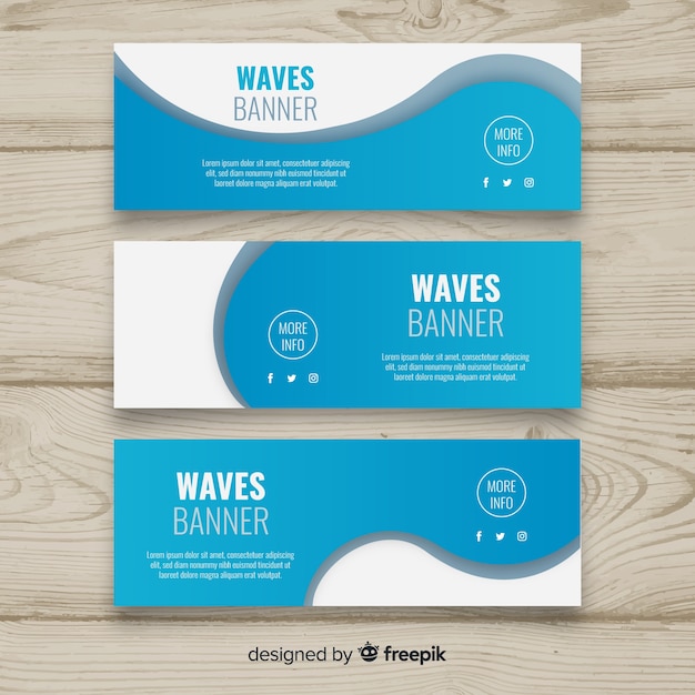 Abstract waves banners