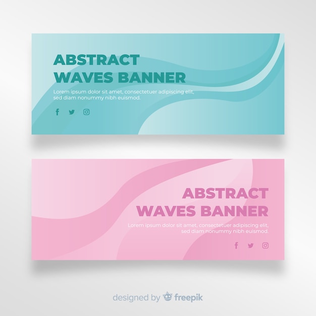 Abstract waves banners