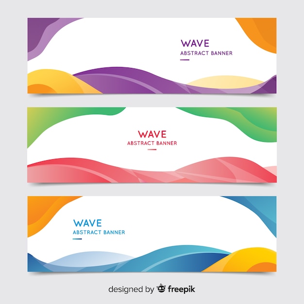 Abstract waves banners