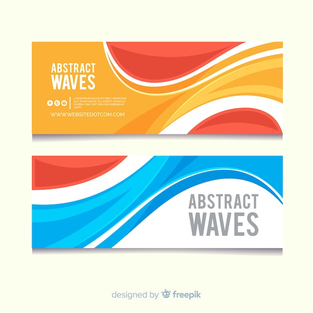 Abstract waves banners