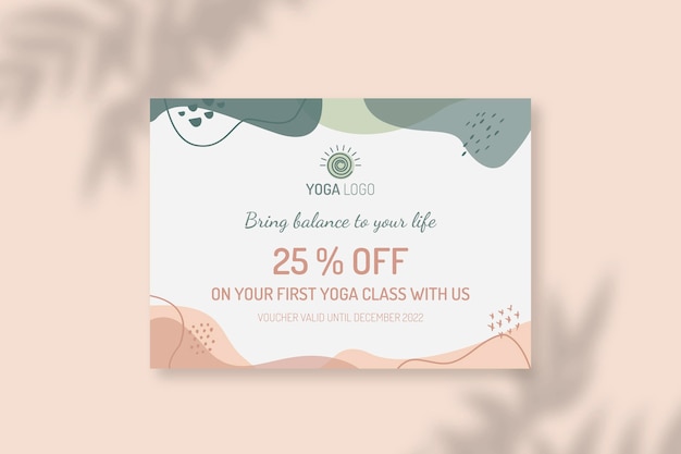 Free vector abstract waves pilates session gift certificate