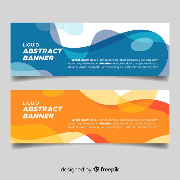 Abstract wavy banner collection