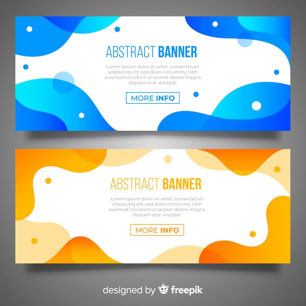 Abstract wavy banner collection