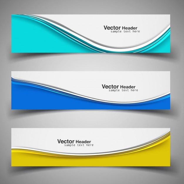 Free vector abstract wavy banners collection