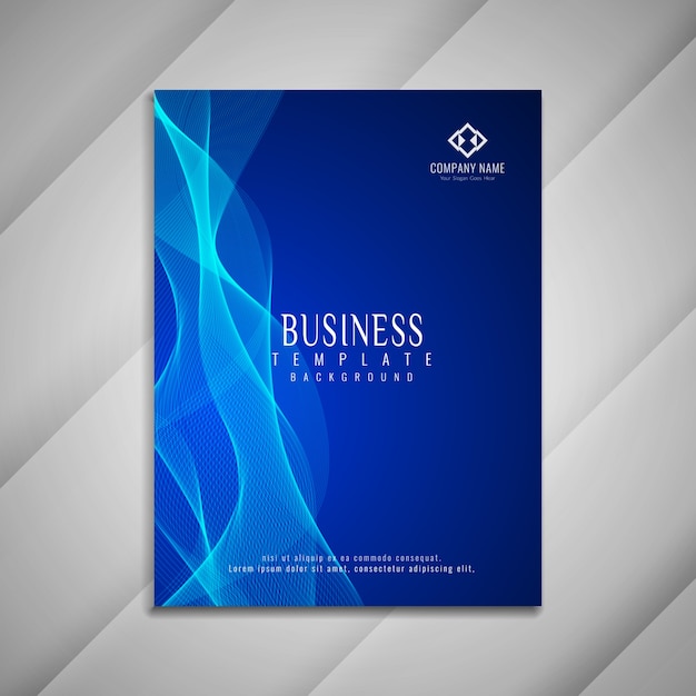 Abstract wavy business brochure template design