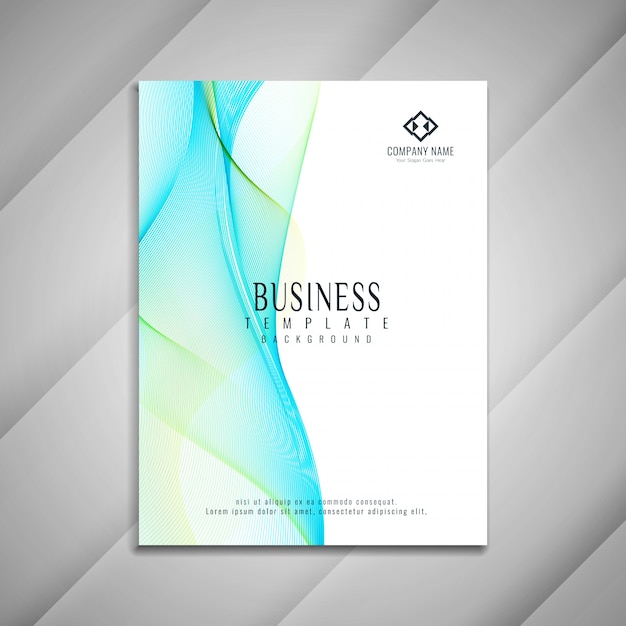 Abstract wavy business brochure template design