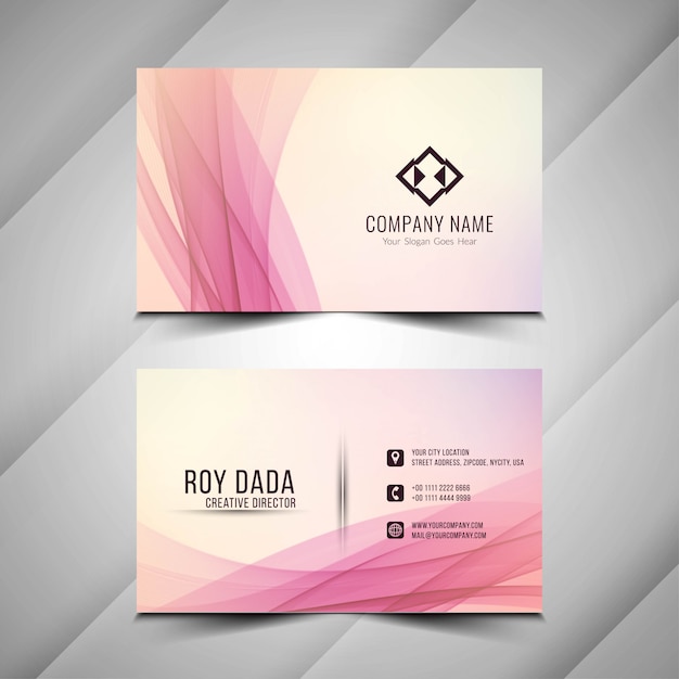 Abstract wavy elegant business card template