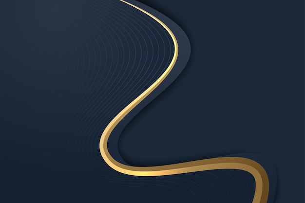 Free Vector abstract wavy luxury dark blue and gold background