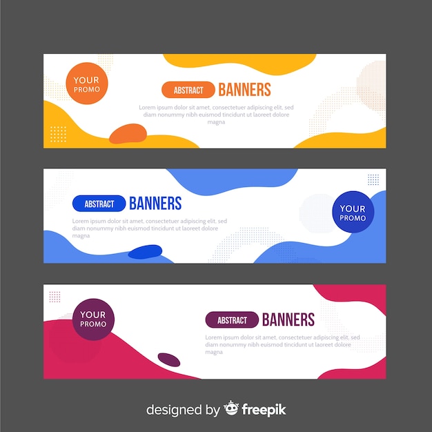 Abstract wavy shapes banner