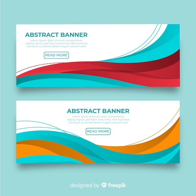 Free Vector abstract wavy shapes banner