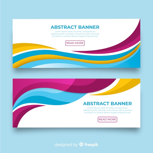 Abstract wavy shapes banner