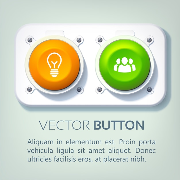 Free Vector abstract web infographics with metal panel colorful round buttons and business icons isolated