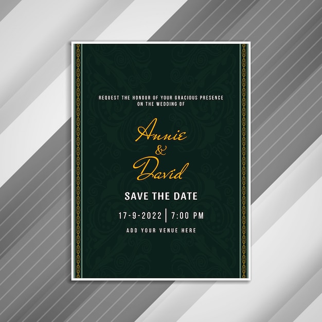 Free Vector abstract wedding invitation elegant card design