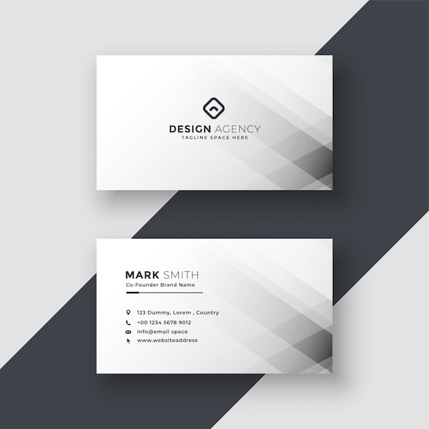 Abstract white business card design