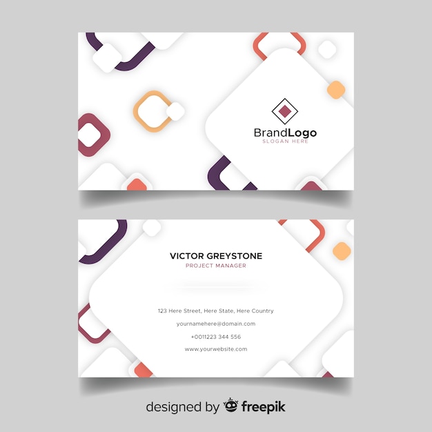 Abstract white visiting card with logo