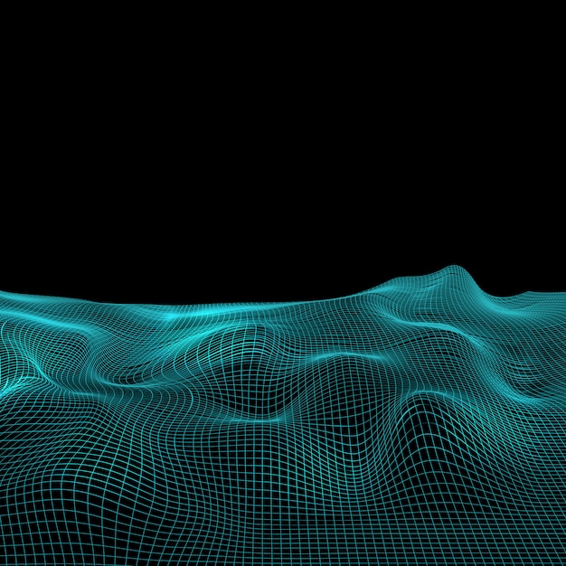 Abstract wireframe landscape background