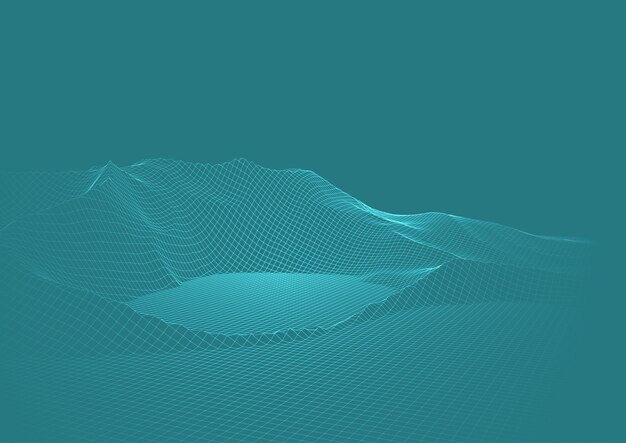 Abstract wireframe landscape design