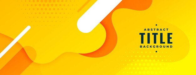 Abstract yellow banner with fluid style display