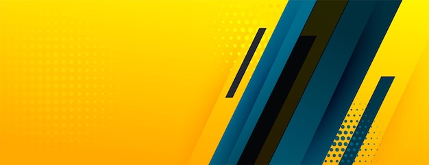 Abstract yellow banner with geometric shapes