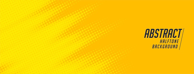 Free vector abstract yellow halftone wide elegant banner design