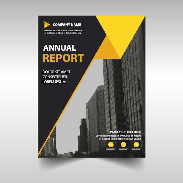 Abstract yellow professional annual report template