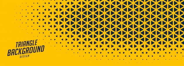 Free Vector abstract yellow wide banner with triangle shapes